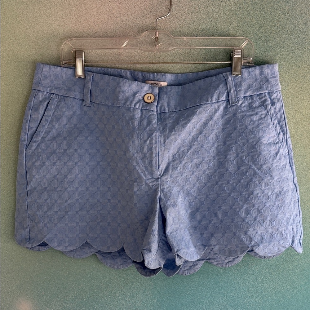 Crown & Ivy Light Blue Scalloped Shorts